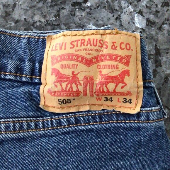 Levi’s 505 Regular Fit Straight Leg Jeans W34 L34 - Picture 3 of 6